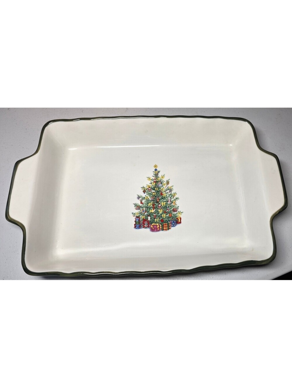Christopher Radko Traditions Holiday Celebrations Lasagna Dish 15.5" x 9 .75"